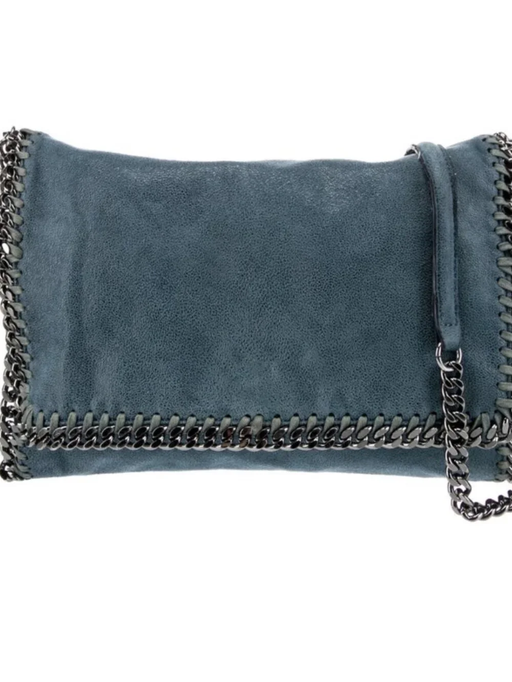 Stella McCartney Shaggy Deer Falabella Fold Over Tote Blue